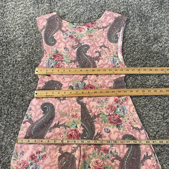 Vintage Jumpsuit Size Medium Large Pink Paisley Lounge Stretch Comfort Retro 90s - Picture 10 of 13